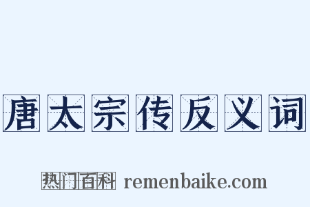 唐太宗传反义词是什么意思的图片